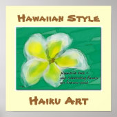 Hawaiian Style Plumeria Haiku Art Poster (Vorne)