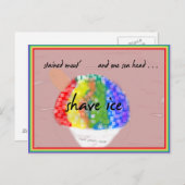 Hawaiian Style Shave Ice - Rainbow Flavor Postcard Postkarte (Vorne/Hinten)