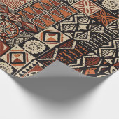Hawaiian style tapa tribal fabric abstract patchwo geschenkpapier (Ecke)
