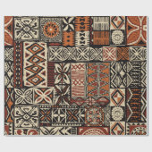 Hawaiian style tapa tribal fabric abstract patchwo geschenkpapier (Flach)