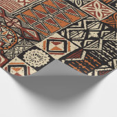 Hawaiian style tapa tribal fabric abstract patchwo geschenkpapier (Ecke)