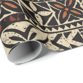 Hawaiian style tapa tribal fabric abstract patchwo geschenkpapier (Rolleneckpunkt)