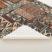 Hawaiian style tapa tribal fabric abstract patchwo sherpadecke (3/4)