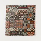 Hawaiian style tapa tribal fabric abstract patchwo wandteppich (Vorderseite (Horizontal))