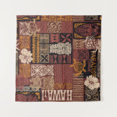 Hawaiian style tribal motif fabric patchwork abstr wandteppich (Vorderseite (Horizontal))
