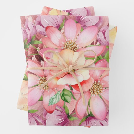 "Hawaiian Summer Florals" Geschenkpapier Set (Beispiel)