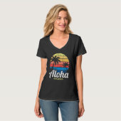 Hawaiian Summer Tropical Sunset Palm Trees Aloha H T-Shirt (Vorderseite Vollansicht)