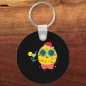 Hawaiian Summer Tropical Xmas Lemon Funny Christma Schlüsselanhänger (Vorderseite)