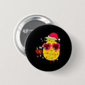 Hawaiian Summer Tropical Xmas Pineapple Christmas Button (Vorne & Hinten)