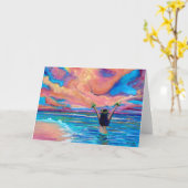 Hawaiian Sunrise Aloha oder Mahalo Card Karte (Gelbe Blume)