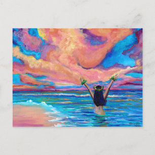 Hawaiian Sunrise Aloha oder Mahalo Card Postkarte