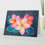 Hawaiian Sunrise Plumeria Karte (Vorderseite)