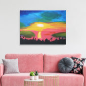 Hawaiian Sunset Acrylic Painting Canvas Print Leinwanddruck (Insitu (Wohnzimmer))