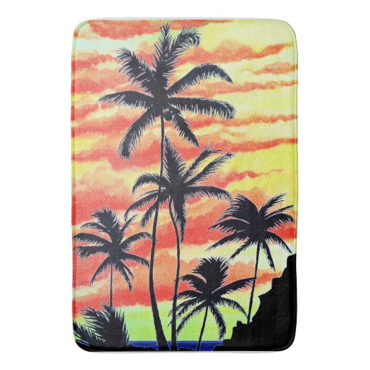 Hawaiian Sunset Coco Palms Badematte (Vorderseite Vertikal)