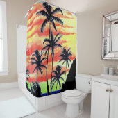 Hawaiian Sunset Coco Palms Duschvorhang (Beispiel)