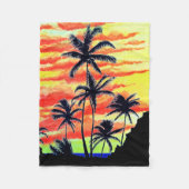 Hawaiian Sunset Coco Palms Fleecedecke (Vorderseite)