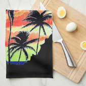 Hawaiian Sunset Coco Palms Geschirrtuch (Viertel Falte)