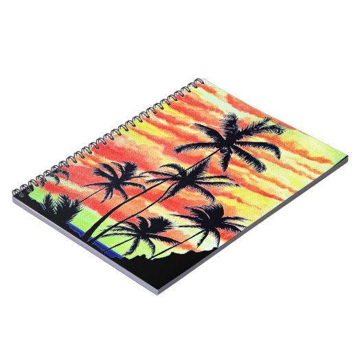 Hawaiian Sunset Coco Palms Notizblock (Linke Seite)
