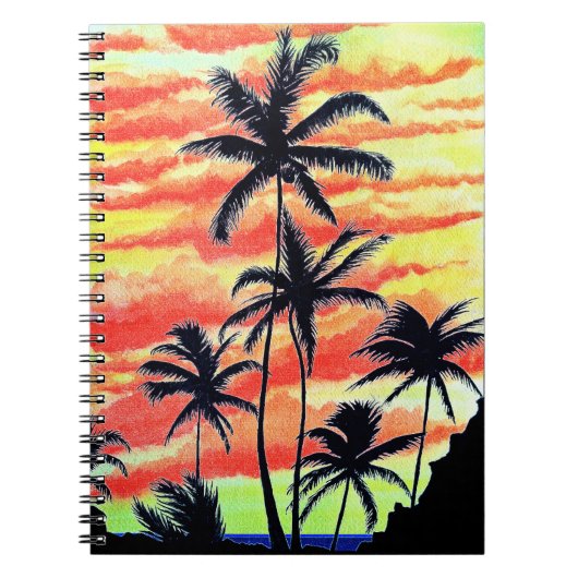 Hawaiian Sunset Coco Palms Notizblock (Vorderseite)