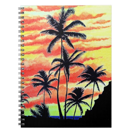 Hawaiian Sunset Coco Palms Notizblock (Vorderseite)