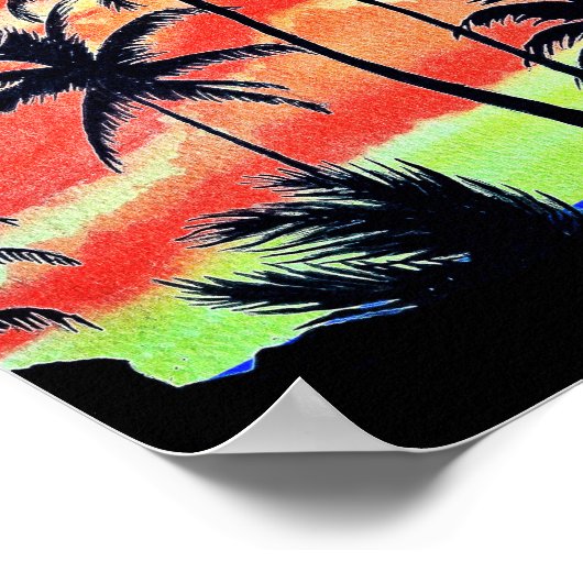 Hawaiian Sunset Coco Palms Poster (Ecke)