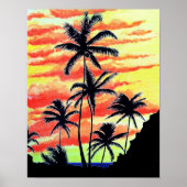 Hawaiian Sunset Coco Palms Poster (Vorne)