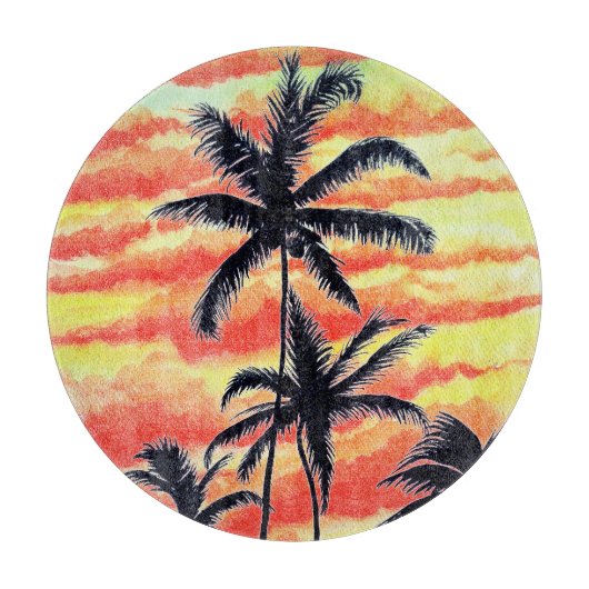 Hawaiian Sunset Coco Palms Schneidebrett (Vorderseite)