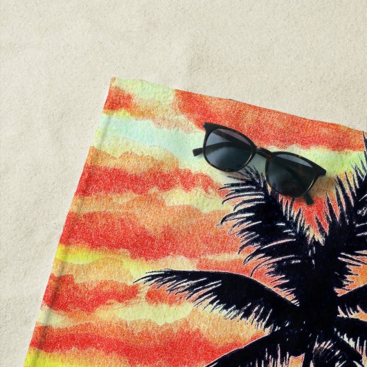 Hawaiian Sunset Coco Palms Strandtuch (Beispiel)