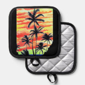 Hawaiian Sunset Coco Palms Topflappen (Vorderseite/Rückseite)