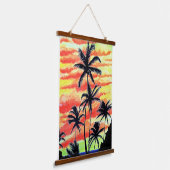 Hawaiian Sunset Coco Palms Wandteppich Mit Holzrahmen (Gewinkelt)