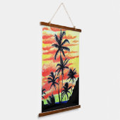 Hawaiian Sunset Coco Palms Wandteppich Mit Holzrahmen (Gewinkelt)