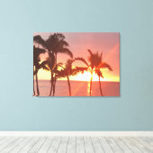 Hawaiian Sunset Foto Stretched Canvas Print Leinwanddruck (Insitu (Holzboden))