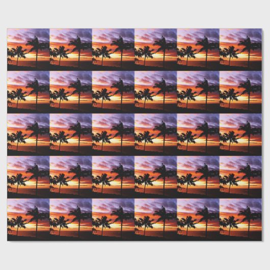 Hawaiian sunset geschenkpapier (Flach)