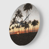 Hawaiian Sunset Große Wanduhr (Winkel)