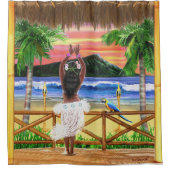 Hawaiian Sunset Hula Dancer Duschvorhang (Vorderseite)