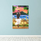 HAWAIIAN SUNSET HULA LEINWANDDRUCK (Insitu (Holzboden))