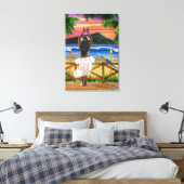 HAWAIIAN SUNSET HULA LEINWANDDRUCK (Insitu (Schlafzimmer))