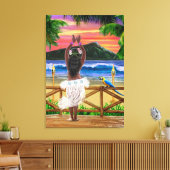 HAWAIIAN SUNSET HULA LEINWANDDRUCK (Insitu (Wohnzimmer))