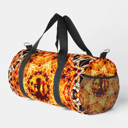 Hawaiian Sunset Hula Palms Duffle Bag (Rechte Ecke)