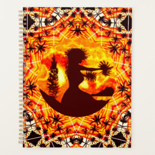 Hawaiian Sunset Hula Palms Planer