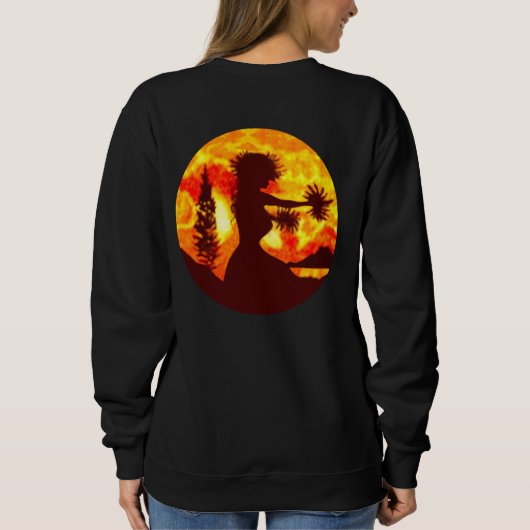 Hawaiian Sunset Hula Palms Sweatshirt (Rückseite)