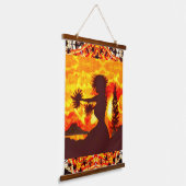 Hawaiian Sunset Hula Palms Wandteppich Mit Holzrahmen (Gewinkelt)