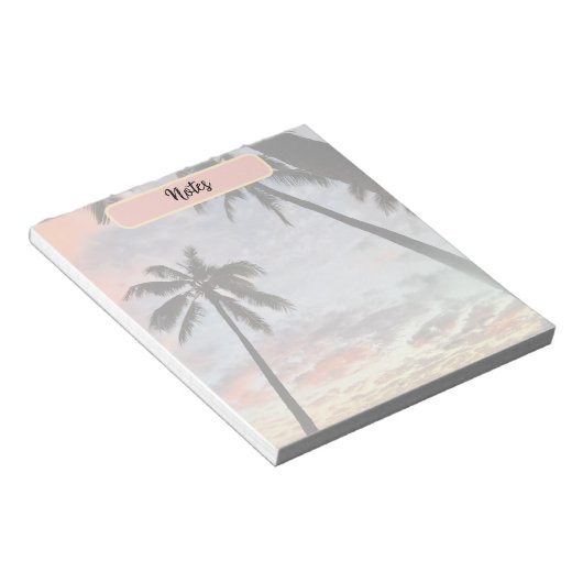 Hawaiian Sunset Palm Tree Notizblock (angewinkelt)