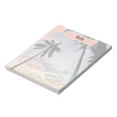 Hawaiian Sunset Palm Tree Notizblock (Rotiert)