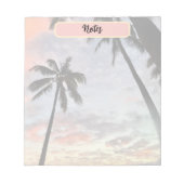 Hawaiian Sunset Palm Tree Notizblock (Vorderseite)