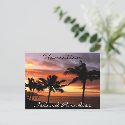 Hawaiian Sunset Postkarte (Stehend Vorderseite)