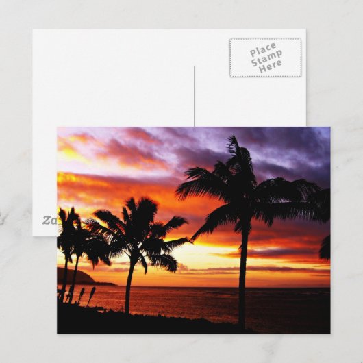 Hawaiian Sunset Postkarte (Vorne/Hinten)