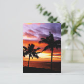 Hawaiian Sunset Print Postkarte (Stehend Vorderseite)