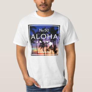 Hawaiian Sunset Vibes mit Palmbaumglühen T-Shirt