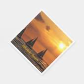 Hawaiian Sunset, Waikiki Beach, Serviette (Ecke)